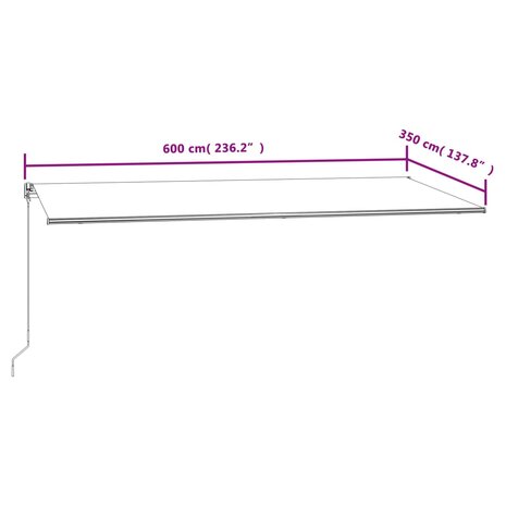 Luifel automatisch uittrekbaar 600x350 cm antracietkleurig 9