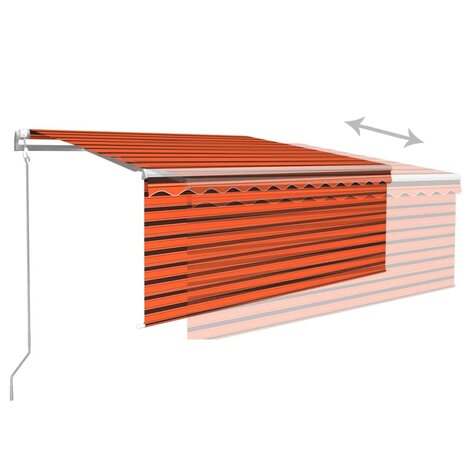 Luifel automatisch uittrekbaar rolgordijn 3,5x2,5m oranje bruin   4