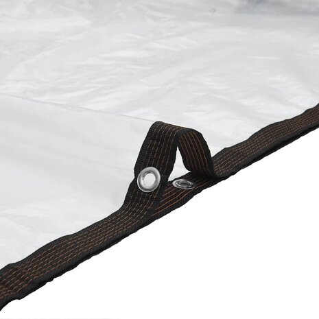 Doorzichtig zeildoek met zeilringen 1x8 m polyethyleen 8