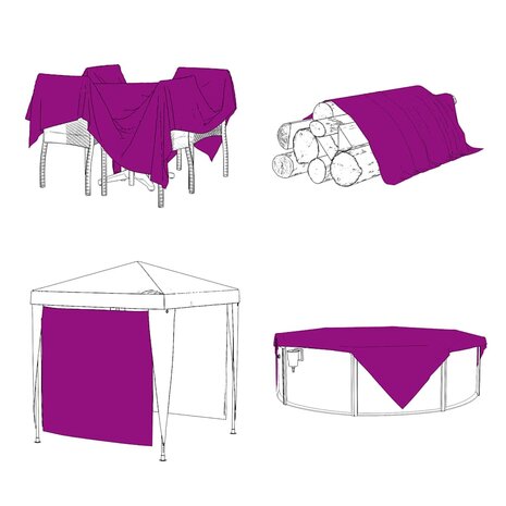 Doorzichtig zeildoek met zeilringen 1x12 m polyethyleen 5