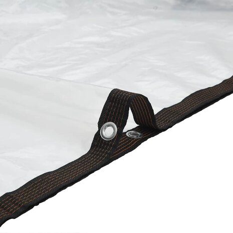 Doorzichtig zeildoek met zeilringen 1x12 m polyethyleen 8