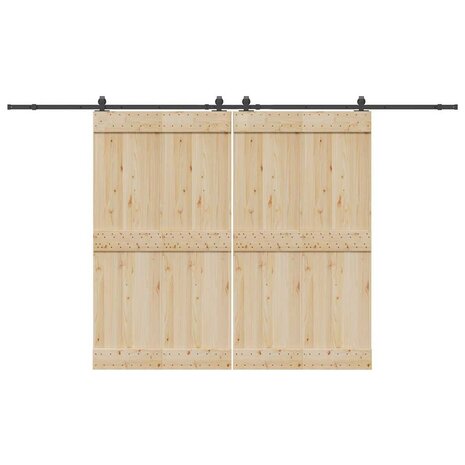 Doos met onderdelen voor schuifdeur 366 cm staal zwart 1
