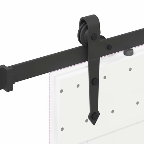 Doos met onderdelen voor schuifdeur 152,5 cm staal zwart 9