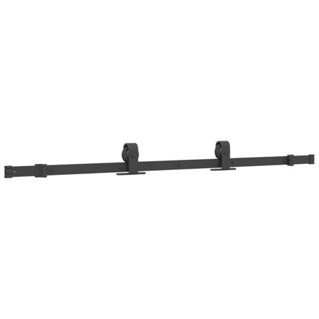 Schuifdeur met beslagset 76x205 cm gehard glas zwart 4