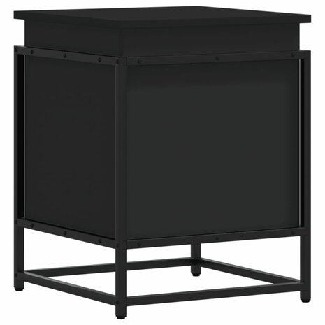 Opbergbox met deksel 40x40x51,5 cm bewerkt hout zwart 2