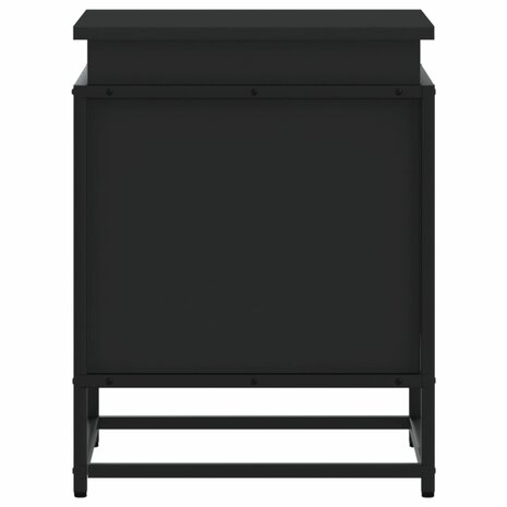 Opbergbox met deksel 40x40x51,5 cm bewerkt hout zwart 5