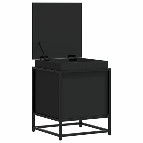 Opbergbox met deksel 40x40x51,5 cm bewerkt hout zwart 7