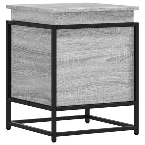 Opbergbox met deksel 40x40x51,5 cm bewerkt hout grijs sonoma 2