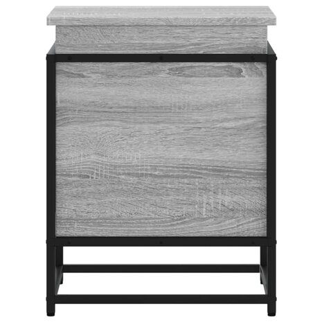 Opbergbox met deksel 40x40x51,5 cm bewerkt hout grijs sonoma 4
