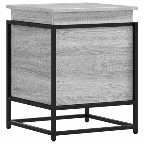 Opbergbox met deksel 40x40x51,5 cm bewerkt hout grijs sonoma 6