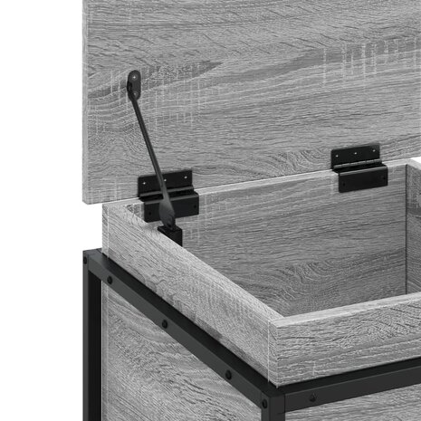 Opbergbox met deksel 40x40x51,5 cm bewerkt hout grijs sonoma 8