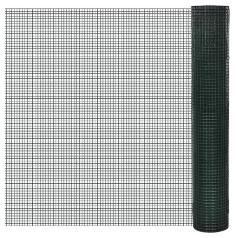 Kippengaas 10x1 m gegalvaniseerd staal met PVC-coating groen 1
