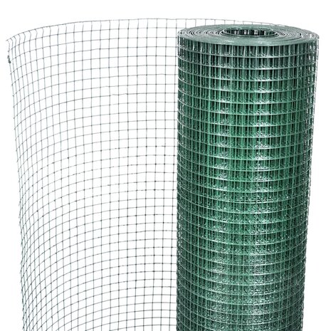 Kippengaas 10x1 m gegalvaniseerd staal met PVC-coating groen 4