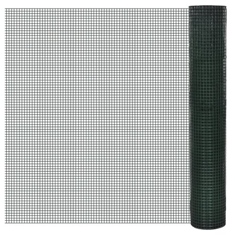 Kippengaas 10x1 m gegalvaniseerd staal met PVC-coating groen 1