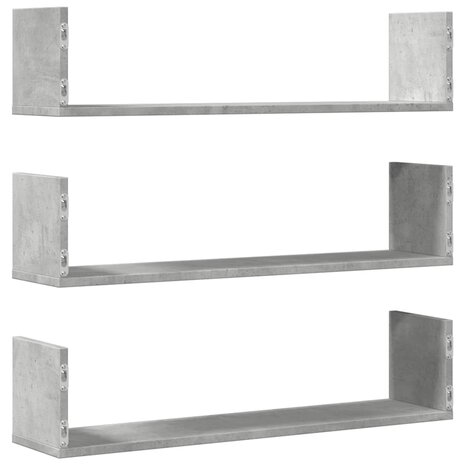 Wandschappen 3 st 80x18x18 cm bewerkt hout betongrijs 6