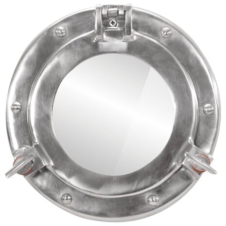 Wandspiegel patrijspoort Ø23 cm aluminium en glas 2