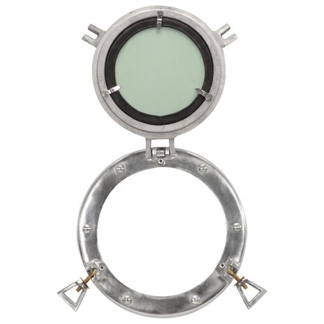 Wandspiegel patrijspoort Ø23 cm aluminium en glas 4