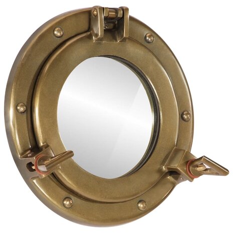 Wandspiegel patrijspoort Ø23 cm aluminium en glas 1