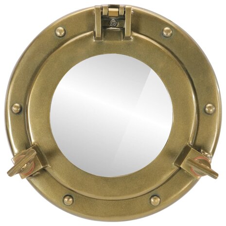 Wandspiegel patrijspoort Ø23 cm aluminium en glas 2