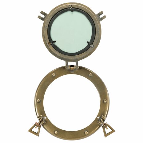 Wandspiegel patrijspoort Ø23 cm aluminium en glas 4