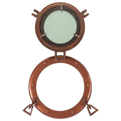 Wandspiegel patrijspoort Ø23 cm aluminium en glas 4