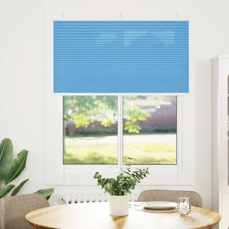 Plissé rolgordijn 105x100cm stofbreedte 104,4cm polyester blauw 2