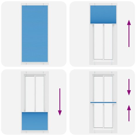 Plissé rolgordijn 95x200 cm stofbreedte 94,4 cm polyester blauw 5