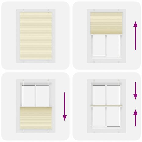 Plissé rolgordijn 100x150 cm stofbreedte 99,4cm polyester crème 5