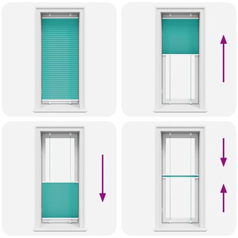 Plissé rolgordijn 55x150 cm stofbreedte 54,4 cm petrol groen 5