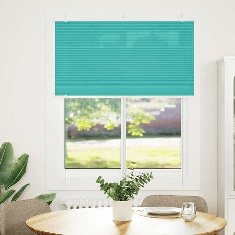 Plissé rolgordijn 105x150cm stofbreedte 104,4cm petrol groen 2