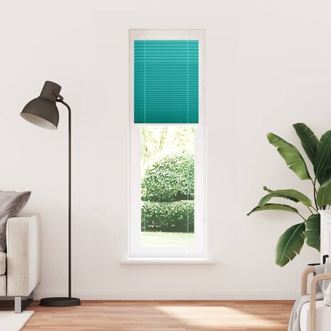 Plissé rolgordijn 55x200 cm stofbreedte 54,4 cm petrol groen 2