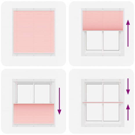 Plissé rolgordijn 115x100cm stofbreedte 114,4cm polyester roze 7