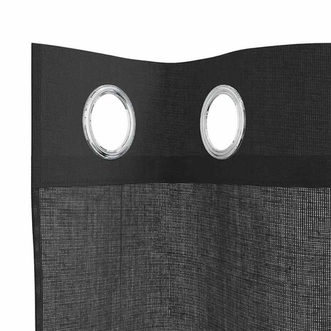Gordijnen voile met doorvoertules 2 st 140x140 cm zwart 5
