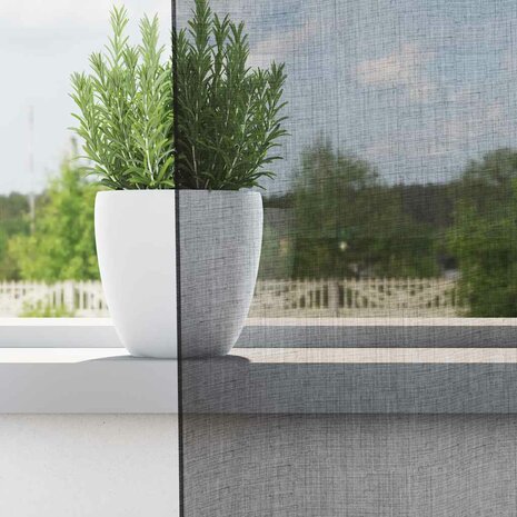 Gordijnen voile met doorvoertules 2 st 140x245 cm zwart 3