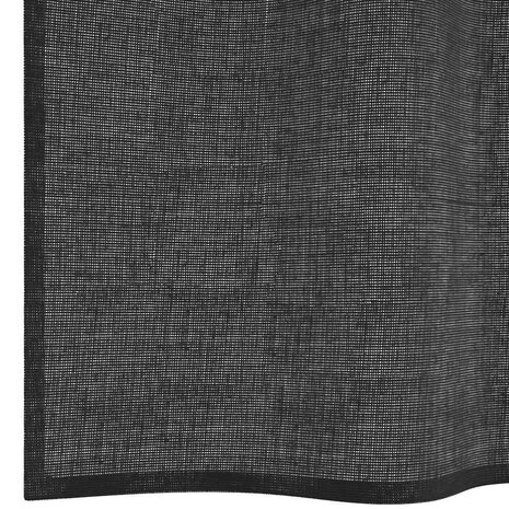 Gordijnen voile met doorvoertules 2 st 140x245 cm zwart 6