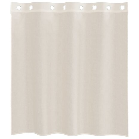 Gordijnen voile met doorvoertules 2 st 140x140 cm crèmekleurig 4
