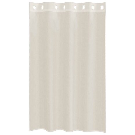 Gordijnen voile met doorvoertules 2 st 140x175 cm crèmekleurig 4