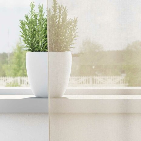 Gordijnen Voile met doorvoertules 2 st 140x300 cm crème 3