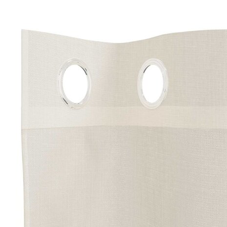Gordijnen Voile met doorvoertules 2 st 140x300 cm crème 5