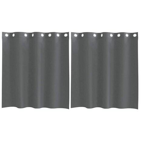 Gordijnen voile met doorvoertules 2 st 140x140 cm donkergrijs 2