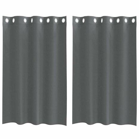 Gordijnen voile met doorvoertules 2 st 140x175 cm donkergrijs 2