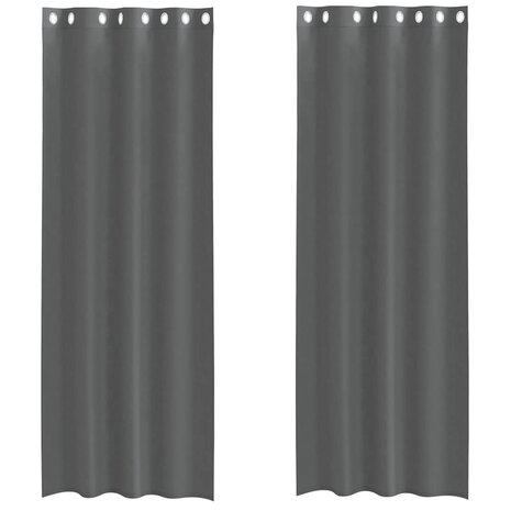 Gordijnen voile met doorvoertules 2 st 140x260 cm donkergrijs 2