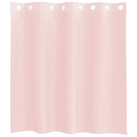 Gordijnen voile met doorvoertules 2 st 140x140 cm lichtroze 4