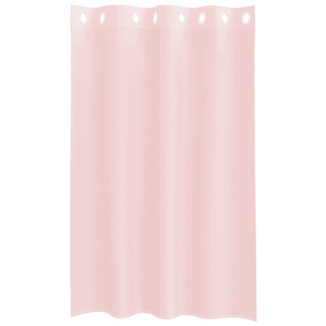 Gordijnen voile met doorvoertules 2 st 140x175 cm lichtroze 4