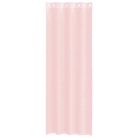 Gordijnen voile met doorvoertules 2 st 140x300 cm lichtroze 4