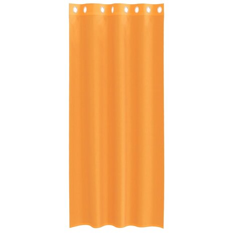 Gordijnen voile met doorvoertules 2 st 140x245 cm oranje 4