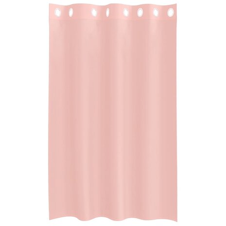Gordijnen voile met doorvoertules 2 st 140x175 cm roze 4