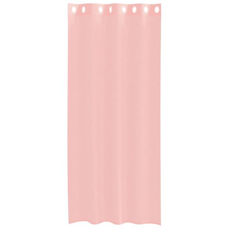 Gordijnen met doorvoertules 2 st 140x225 cm roze 4