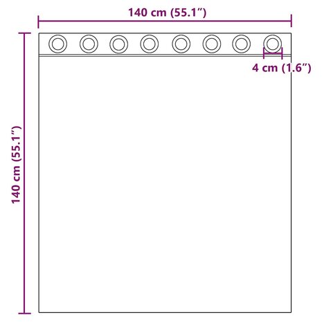 Gordijnen Voile met doorvoertules 2 st paars 140x140 cm 8