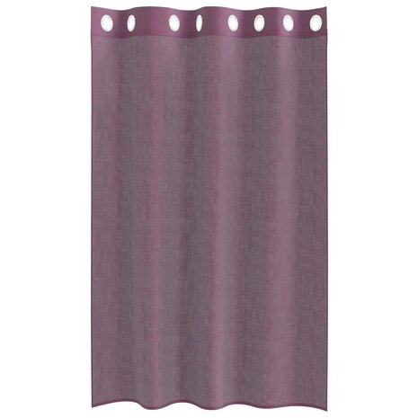 Gordijnen Voile met doorvoertules 2 st 140x175 cm paars 4